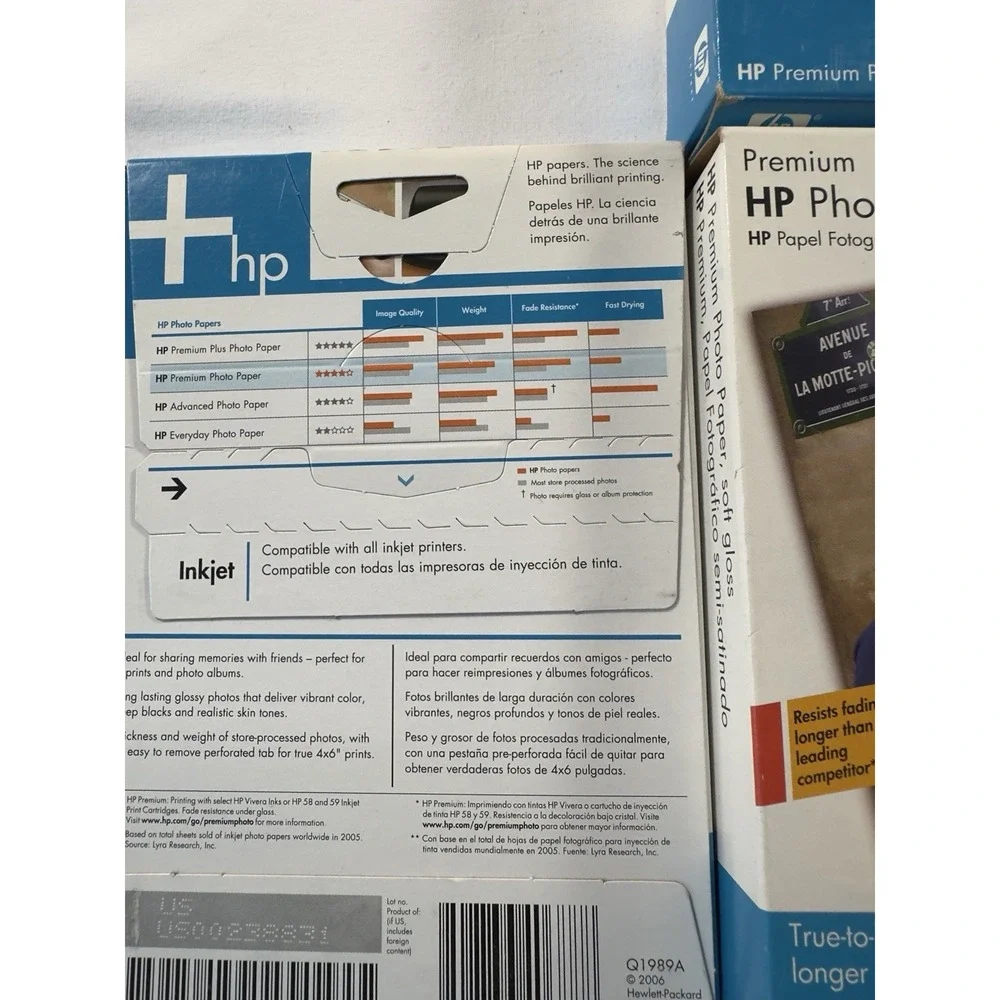 HP Premium Photo Paper 4x6 Lot of 4 Soft Gloss 100 Sheets 1 Glossy 60 Sheets